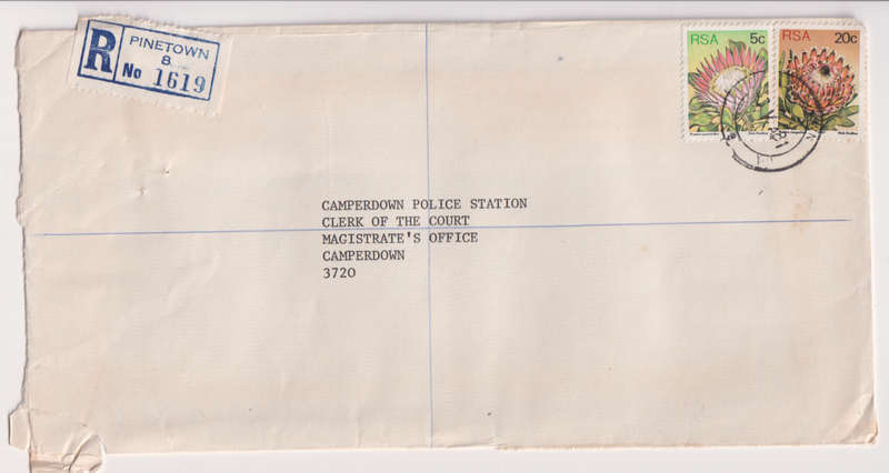 Postal History RSA Pinetown