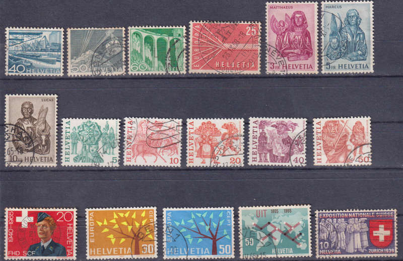 Stamps Switzerland mixed card