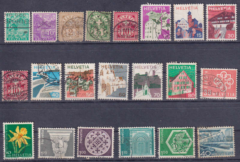 Stamps Switzerland mixed card