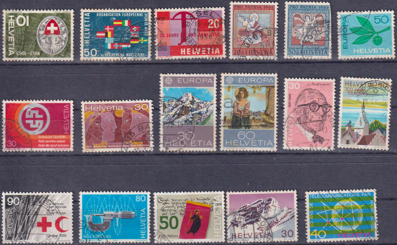 Stamps Switzerland mixed card