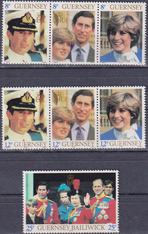Stamps Guernsey Royal Wedding 1981 Wedding of Prince Charles and Lady Diana Spencer