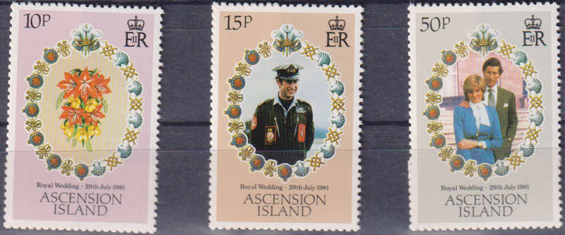 Stamps Ascension Island Royal Wedding 1981 Wedding of Prince Charles and Lady Diana Spencer