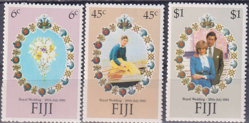 Stamps Fiji Royal Wedding 1981 Wedding of Prince Charles and Lady Diana Spencer