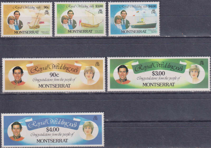 Stamps Montserrat Royal Wedding 1981 Wedding of Prince Charles and Lady Diana Spencer