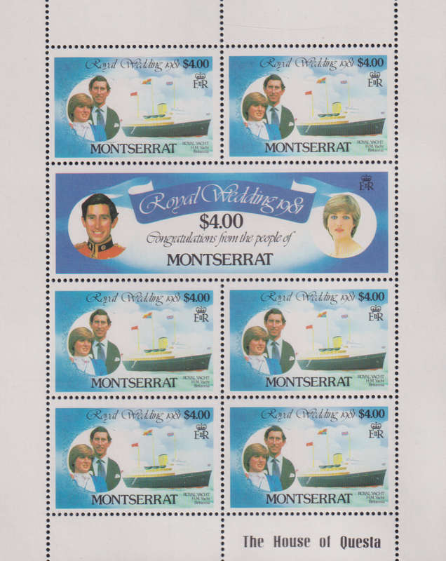 Stamps Montserrat Royal Wedding 1981 Wedding of Prince Charles and Lady Diana Spencer