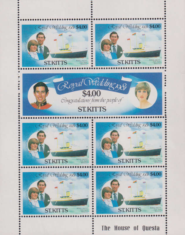 Stamps St Kitts Royal Wedding 1981 Wedding of Prince Charles and Lady Diana Spencer