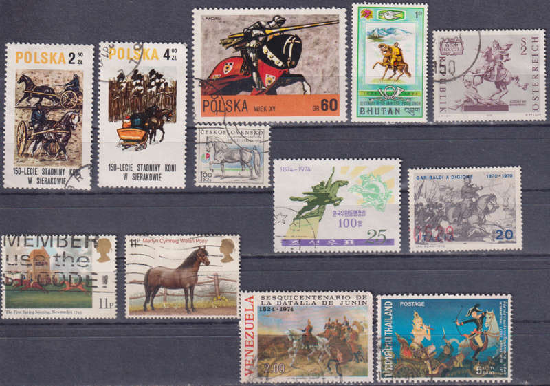 Stamps Horses Mix World Card