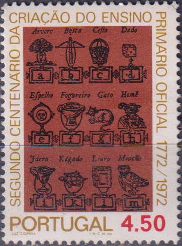 Stamp Portugal 1973 The 200th Anniversary of the Public School