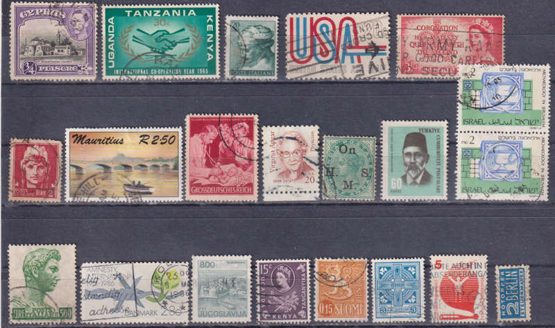 Stamps mixed world card