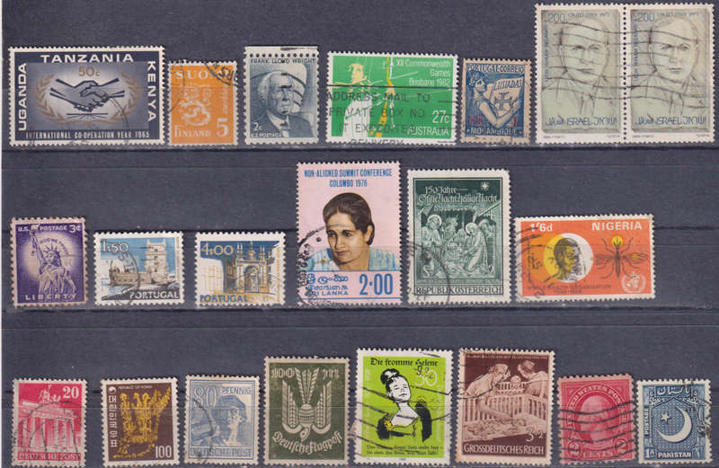Stamps mixed world card