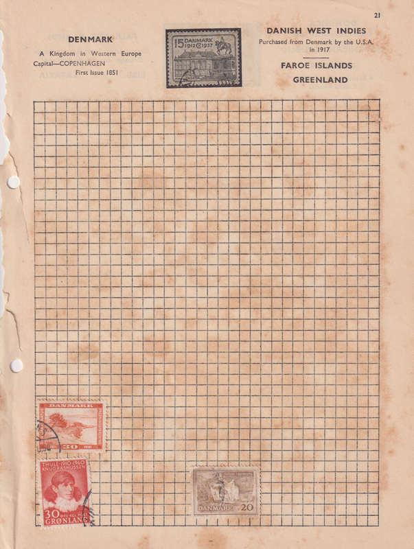 Stamps on paper Denmark
