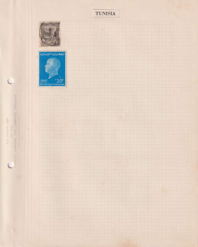 Stamps on paper Tunisia