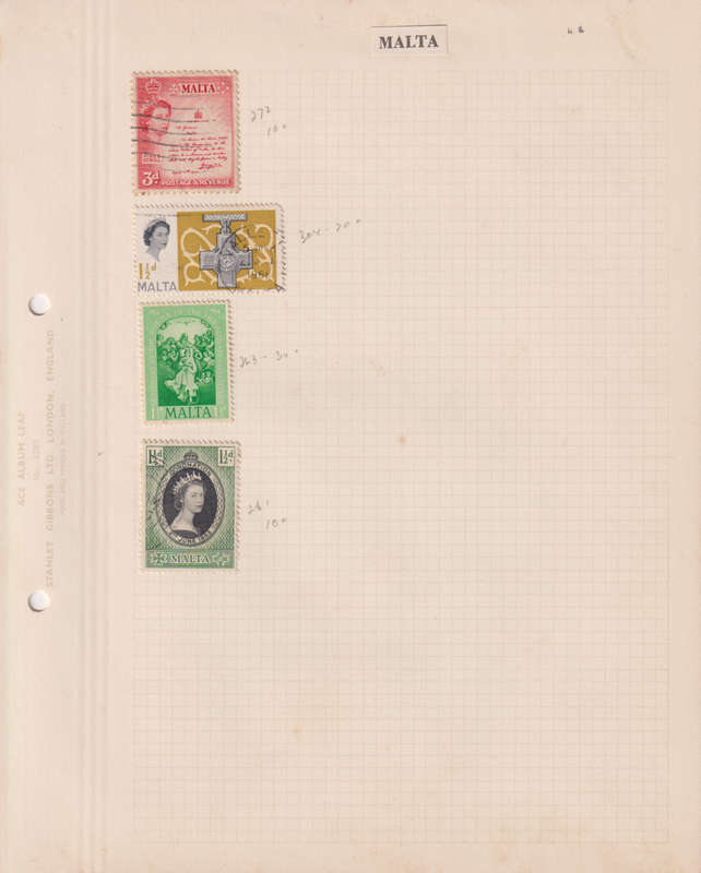 Stamps on paper Malta