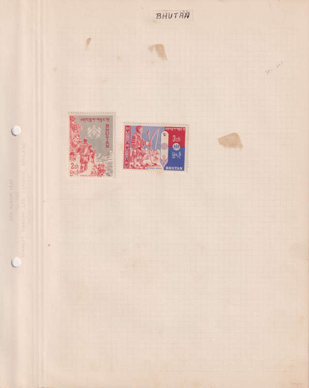 Stamps on paper Bhutan