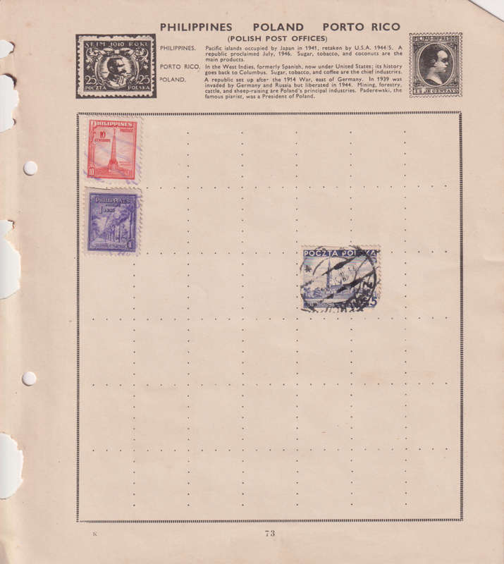 Stamps on paper Philippines / Poland