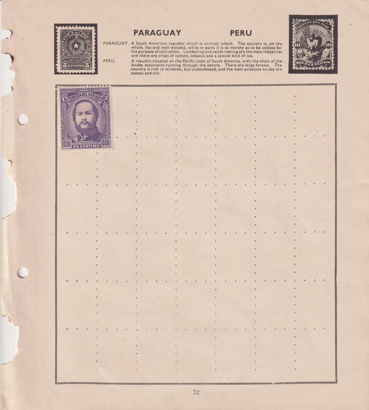 Stamps on paper Paraguay