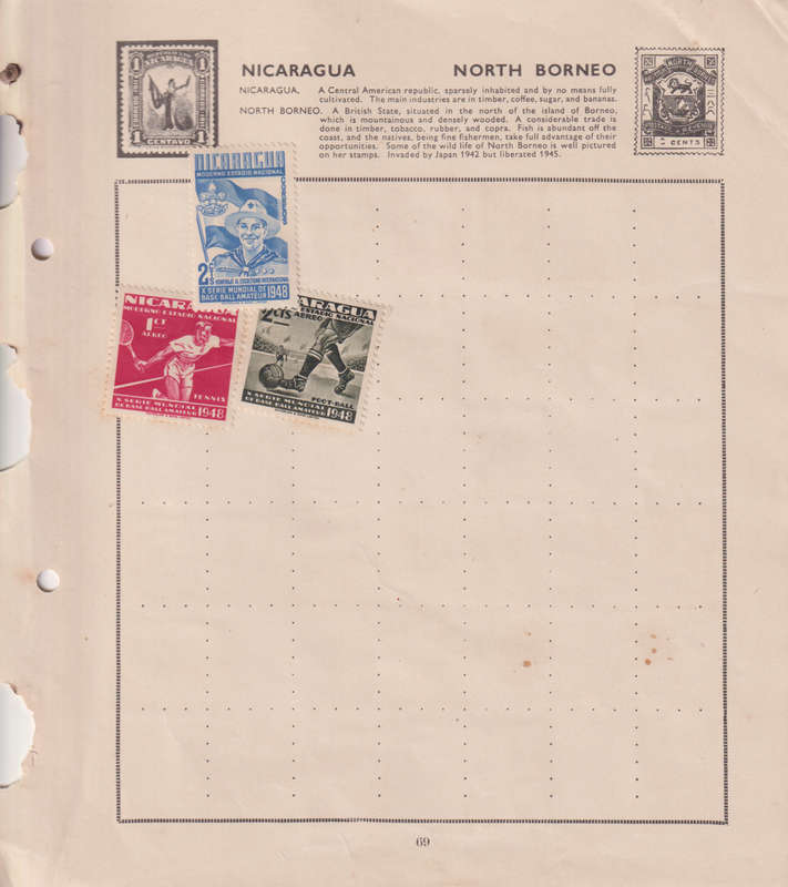 Stamps on paper Nicaragua