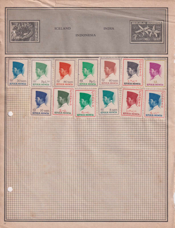 Stamps on paper Indonesia