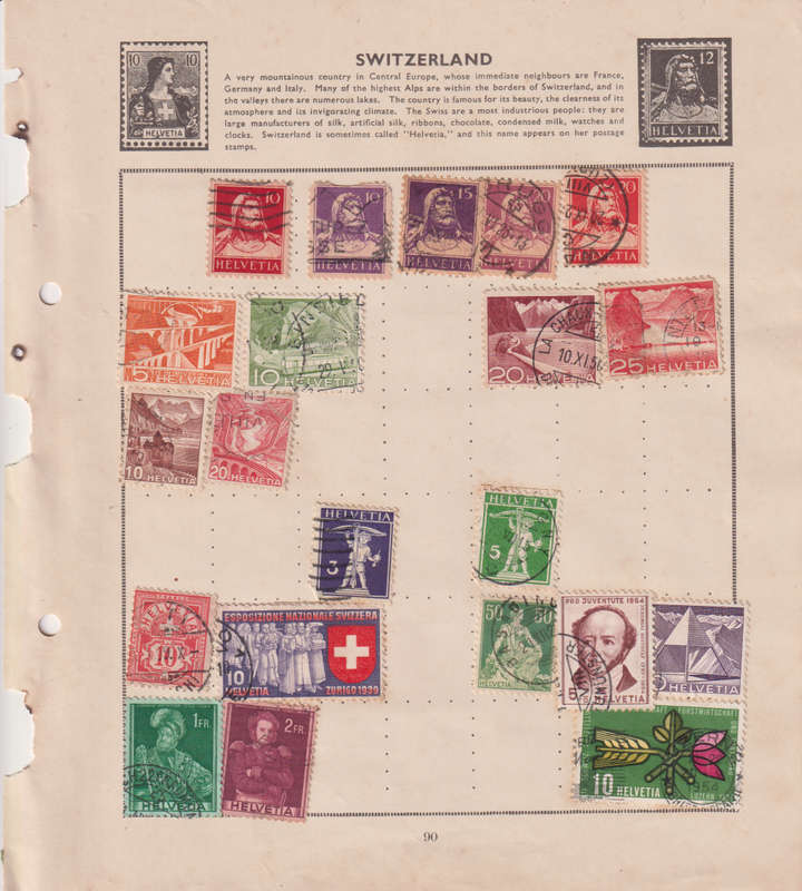Stamps on paper Switzerland