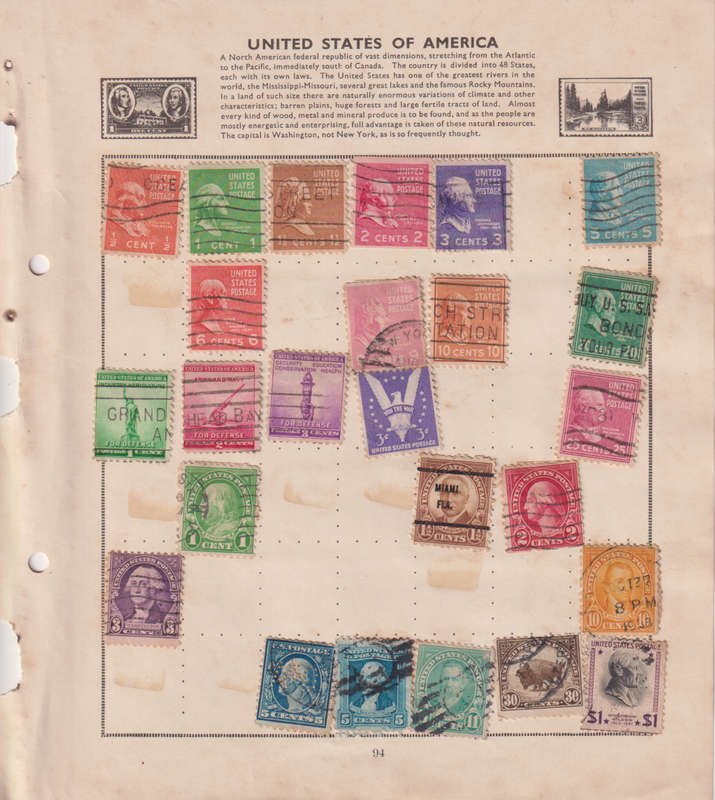 Stamps on paper USA