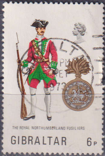 Stamp Gibraltar 1973 Military Uniforms