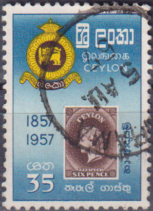 Stamp Ceylon 1957 The 100th Anniversary of Stamps