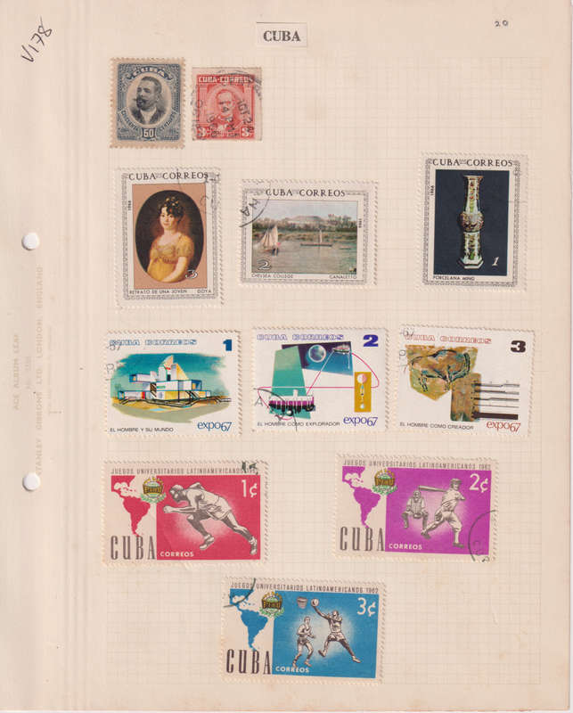 Stamps on paper Cuba