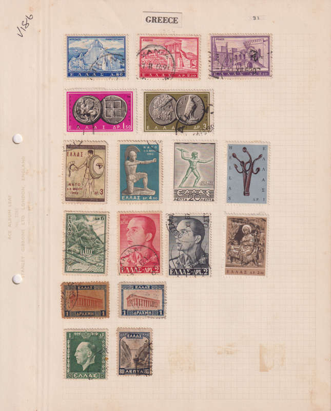 Stamps on paper Greece