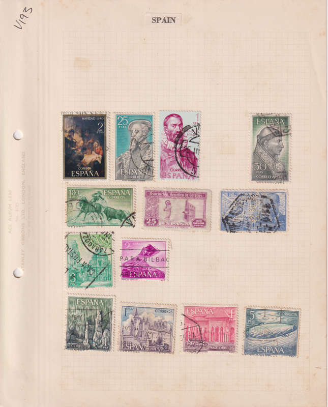 Stamps on paper Spain