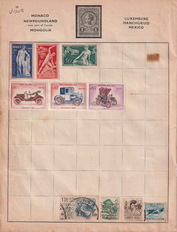 Stamps on paper Mix World