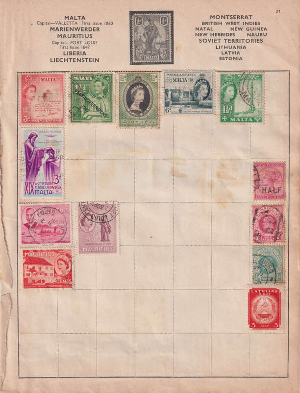 Stamps on paper Mix World