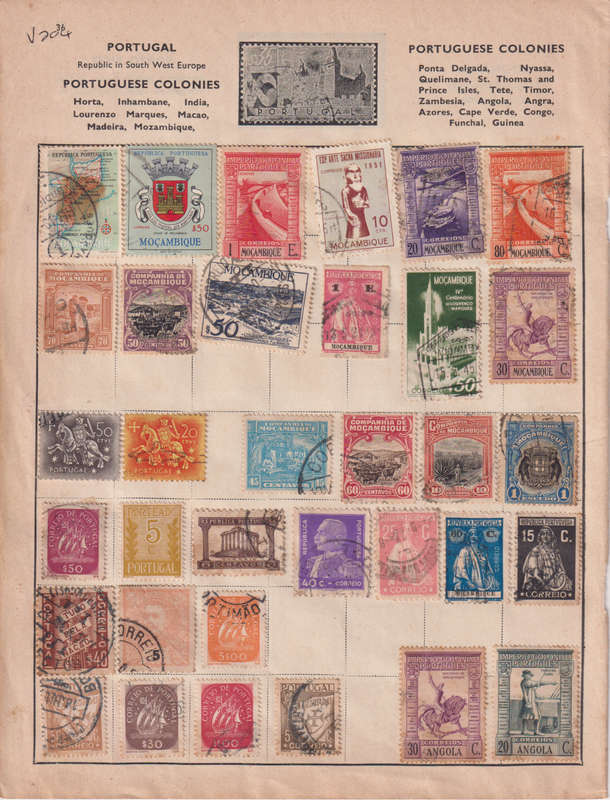 Stamps on paper Mix World