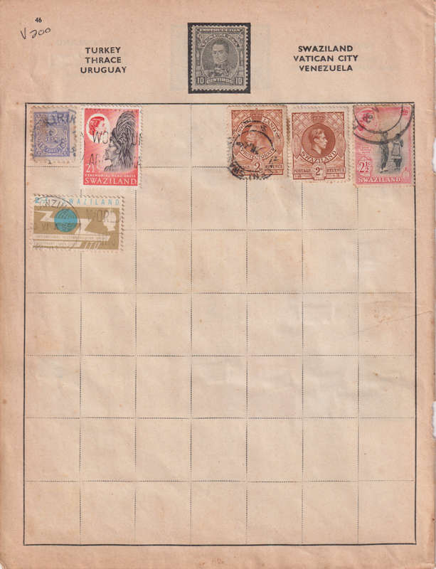 Stamps on paper Mix World