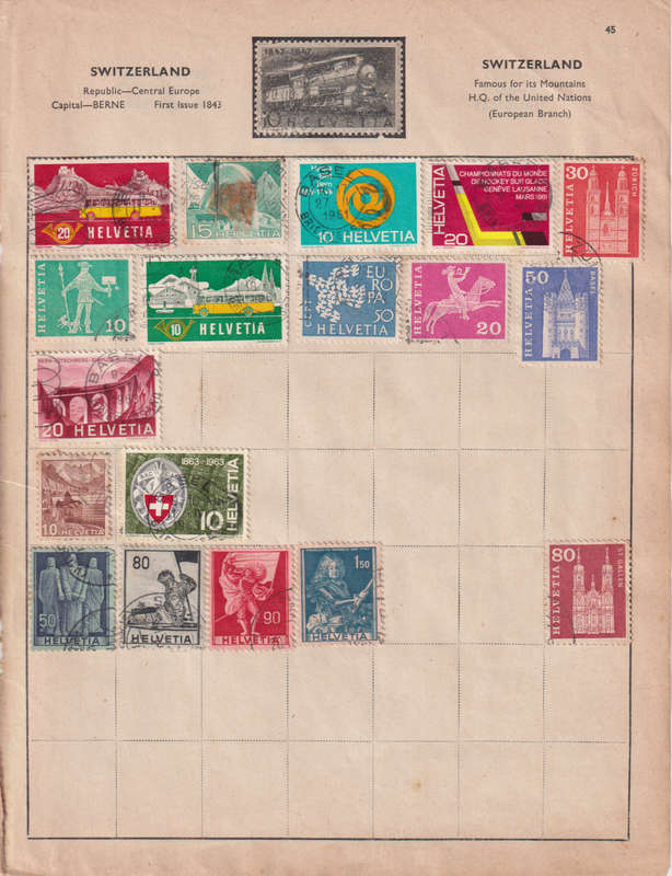Stamps on paper Mix World