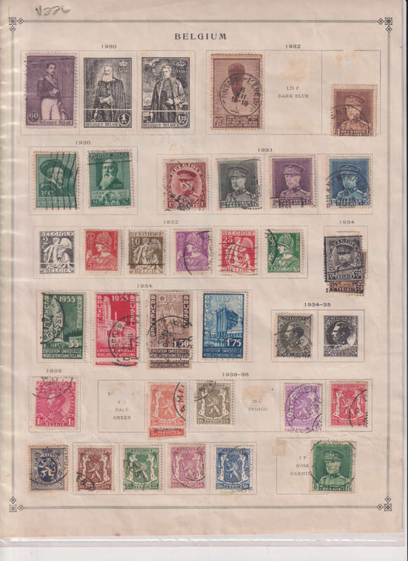 Stamps on paper Belgium