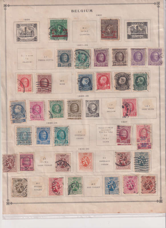 Stamps on paper Belgium