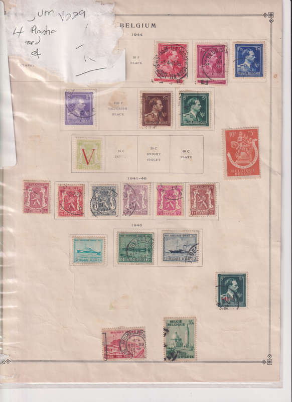 Stamps on paper Belgium