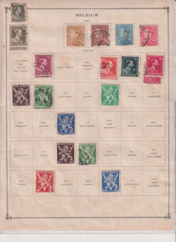 Stamps on paper Belgium