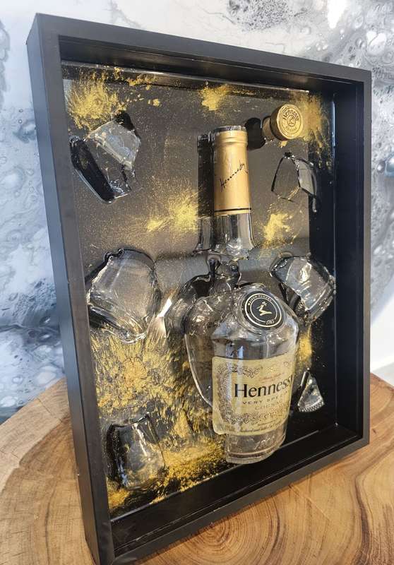Hennessy Cognac Broken Bottle Art