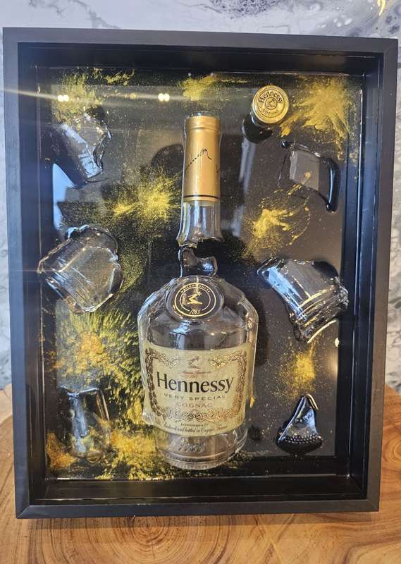 Hennessy Cognac Broken Bottle Art