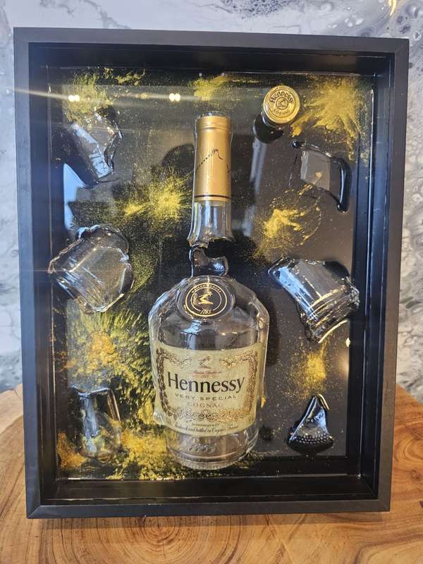 Hennessy Cognac Broken Bottle Art