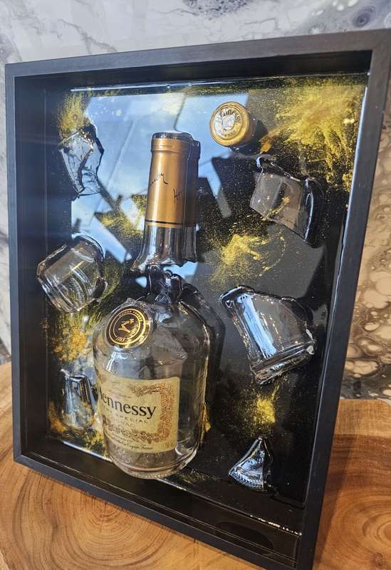 Hennessy Cognac Broken Bottle Art