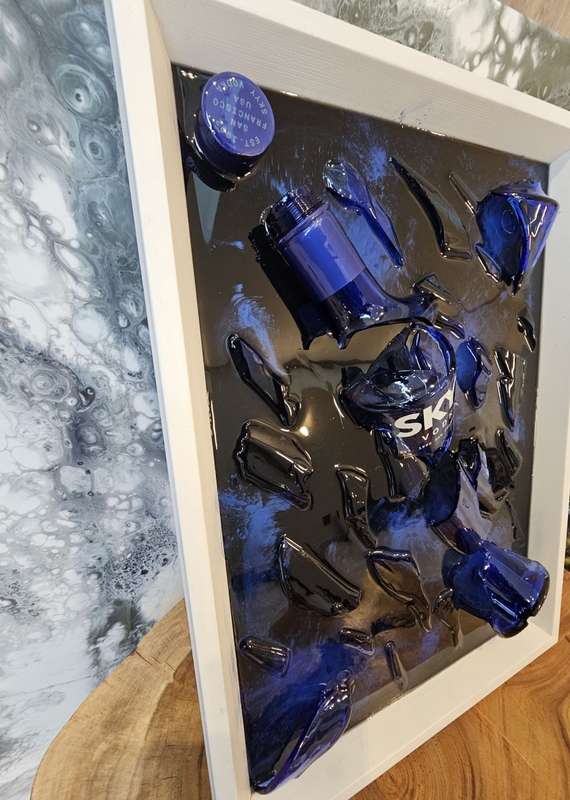 Skyy Vodka - Blue Fusion Broken Bottle Art