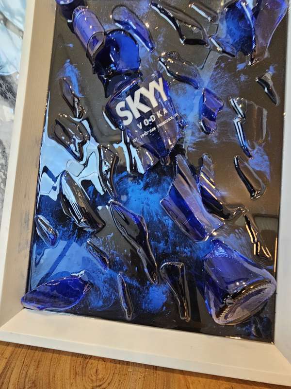 Skyy Vodka - Blue Fusion Broken Bottle Art