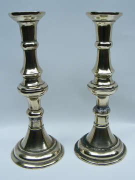 2 Large Brass Candle Stick Holders (25cm tall)