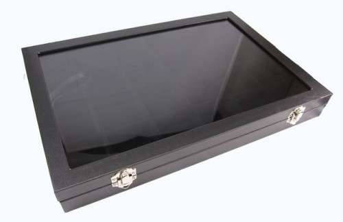 24 Compartment Jewellery Display Glass Top Case Box Jewellery Case Organizer