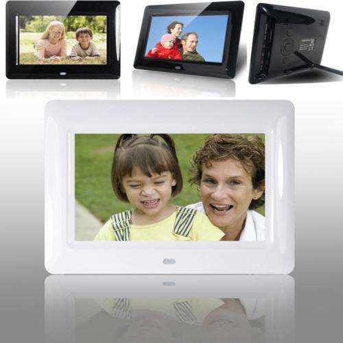 7" HD TFT-LCD Digital Photo Movies Frame Alarm Clock MP3 MP4 Player Remote