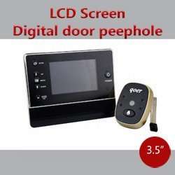 3.5" LCD Screen Digital Door Peephole Viewer, doorbell and camera