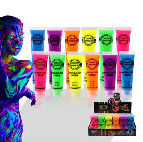 6 colours neon face paint body art paint natural water washable material - party make up