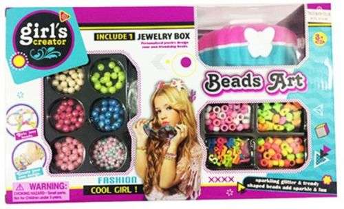 GIRLS CREATOR BEADS ART -  WITH JEWELRY BOX
